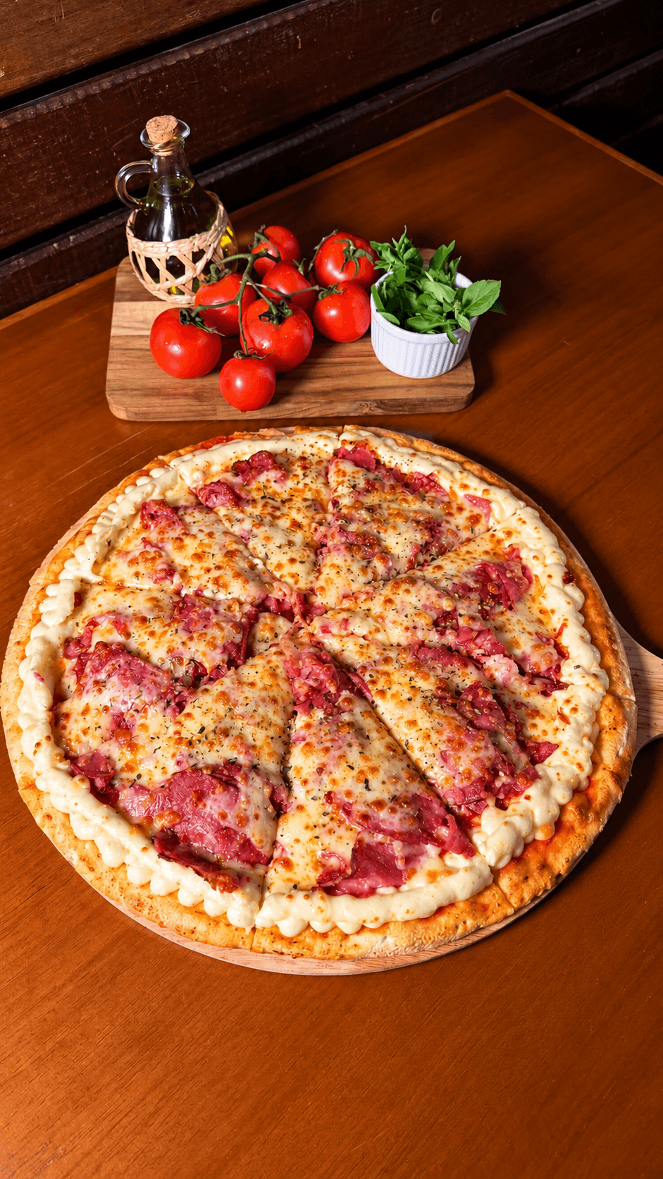 Fatia de pizza do rodízio da Pizzaria TorTilhão